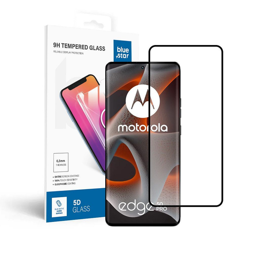 Edzett üveg Blue Star - Motorola Edge 50 Pro - fekete üvegfólia