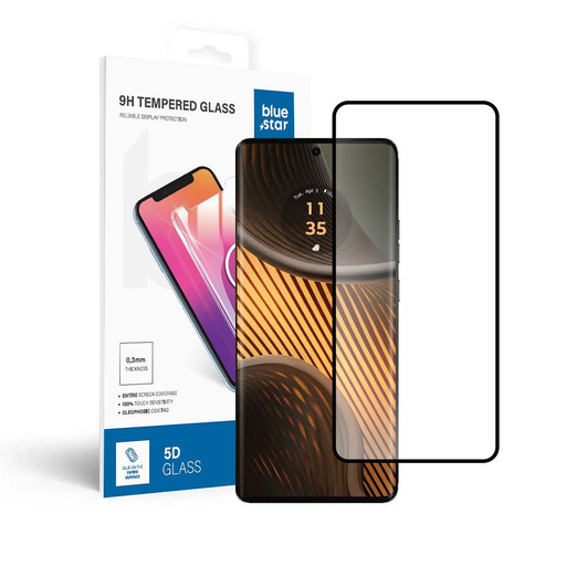 Edzett üveg Blue Star - Motorola Edge 50 Ultra - fekete üvegfólia