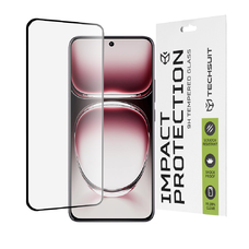  Techsuit - 111D Teljes Fedés / Teljes Ragasztás Üveg / 3D Hajlított Képernyő - Oppo Reno12 Pro - Fekete üvegfólia
