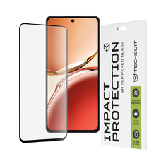  Techsuit - 111D Teljes Borítású / Teljes Ragasztású Üveg - Oppo Reno12 F 4G / Reno12 F 5G / Reno12 FS - Fekete üvegfólia