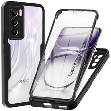  Techsuit - ColorVerse 360 Széria + Képernyővédő - Oppo Reno12 - Fekete tok