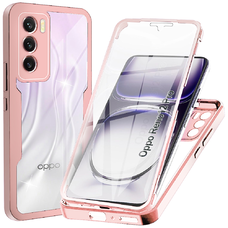  Techsuit - ColorVerse 360 Sorozat + Képernyővédő - Oppo Reno12 - Rózsaszín tok