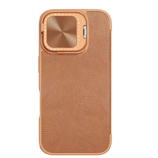 Nillkin - Qin Prop bőrtok - iPhone 16 - Barna tok Nillkin - Qin Prop bőrtok - iPhone 16 - Barna tok