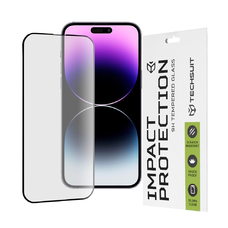  Techsuit - 111D Teljes Borítású / Teljes Ragasztású Üveg - iPhone 14 Pro Max - Fekete