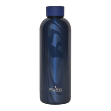 Puro Hot-Cold Thermal rozsdamentes acél vizesüveg, kulacs 500ml (Optic - Stripe Dark Blue)
