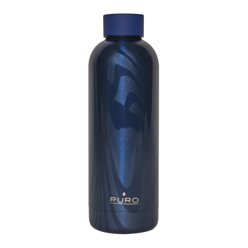 Puro Hot-Cold Thermal rozsdamentes acél vizesüveg, kulacs 500ml (Optic - Stripe Dark Blue)
