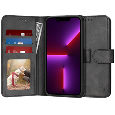 Techsuit - Napló könyv - iPhone 13 Pro - Fekete tok