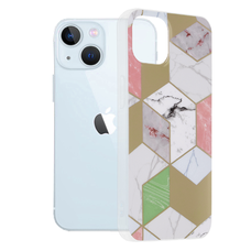  Techsuit - Márvány Sorozat - iPhone 13 - Lila Hex tok