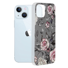  Techsuit - Marble Sorozat - iPhone 13 - Ruth Szürke Virágzása tok