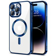  Techsuit - Luxus Kristály MagSafe - iPhone 14 Pro Max - Mélykék tok
