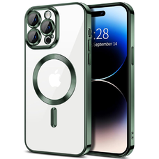  Techsuit - Luxus Kristály MagSafe - iPhone 14 Pro Max - Mélyzöld tok