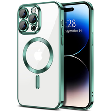  Techsuit - Luxuskristály MagSafe - iPhone 14 Pro Max - Világoszöld tok