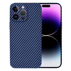  Techsuit - Karbonit SzálasHéj - iPhone 14 Pro Max - Ciánkék tok