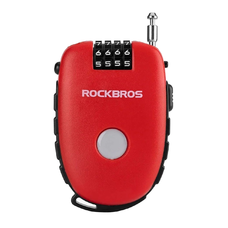 Rockbros 32420981001 kerékpárzár visszahúzható kábellel - piros