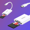Ugreen 2-az-1-ben USB-C Kártyaolvasó CM265 (fehér) - 3. kép