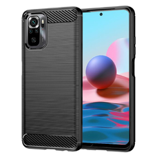  Techsuit - Szénszálas szilikon tok - Xiaomi Redmi Note 10 4G / Note 10S / Poco M5s - Fekete