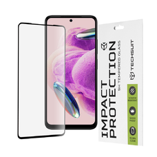  Techsuit - 111D Teljes Fedésű / Teljes Ragasztású Üveg - Xiaomi Redmi Note 12S - Fekete üvegfólia