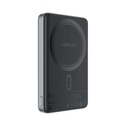 Powerbank Acefast M12-10000 PD20W ultra-vékony, MagSafe kompatibilis - fekete