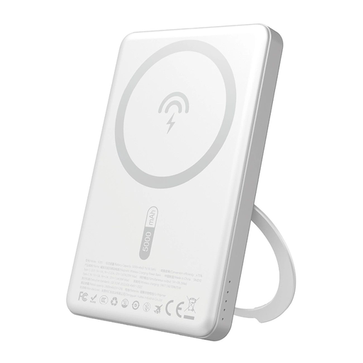 Dudao K28S 20W PD 5000mAh Powerbank MagSafe és állvánnyal - Ezüst