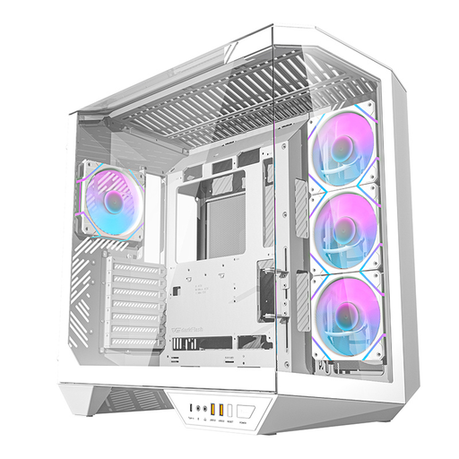 Darkflash DY470 számítógép ház (fehér) + 4 ventilátor + GPU tartó