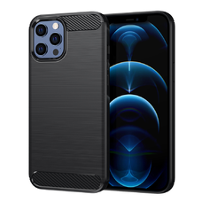  Techsuit - Karbon Szilikon - iPhone 12 Pro Max - Fekete tok