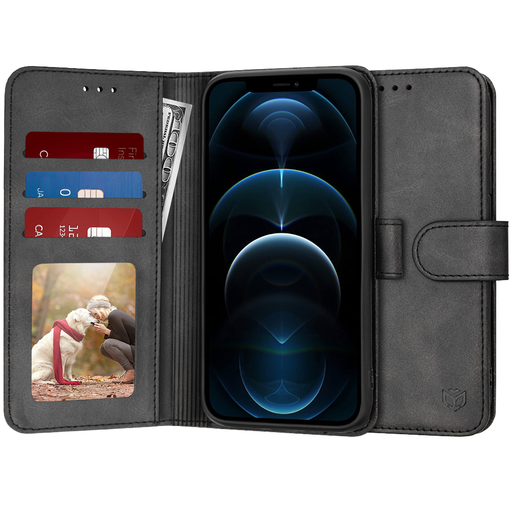  Techsuit - Határidőnapló tok - iPhone 12 Pro Max - Fekete
