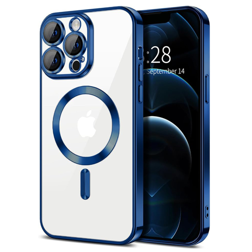  Techsuit - Luxus Kristály MagSafe - iPhone 12 Pro Max - Mélykék tok