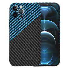  Techsuit - Szénszálas Burkolat - iPhone 12 Pro Max - Kék Pulzus tok