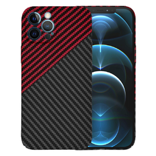  Techsuit - Karbonit SzálHéj - iPhone 12 Pro Max - Vörös Vortex tok