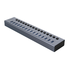 Orico BT2U3-16AB Hub 16x USB-A 3.0 kapcsolókkal - szürke
