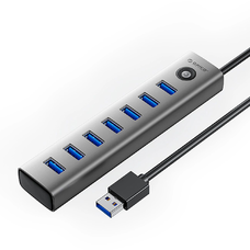 Orico CL7U-U3 hub 7x USB-A 3.0 + USB-C 5V/3A 1m - szürke