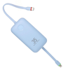 VEGER powerbank 10000 mAh beépített kábelekkel Type C / Lightning PD QC3.0 35W K1 (W1188) égkék - 0. kép