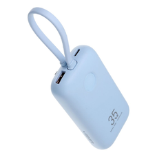 VEGER powerbank 10000 mAh beépített kábelekkel Type C / Lightning PD QC3.0 35W K1 (W1188) égkék