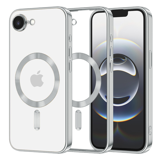 Techsuit - Luxus Kristály MagSafe - iPhone 16e - Ezüst tok Techsuit - Luxus Kristály MagSafe - iPhone 16e - Ezüst tok