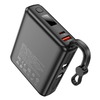 Borofone Power Bank 15000mAh BJ70A Vigorous - USB + Type C - QC 3.0 PD 20W Type C és Lightning kábelekkel fekete - 2. kép