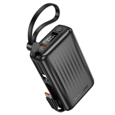 Borofone Power Bank 10000mAh BJ70 Source - Type C - PD 20W típusú C és Lightning kábelekkel fekete