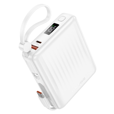 Borofone Power Bank 15000mAh BJ70A Vigorous - USB + Type C - QC 3.0 PD 20W Type C és Lightning kábelekkel fehér