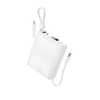 Borofone Power Bank 15000mAh BJ70A Vigorous - USB + Type C - QC 3.0 PD 20W Type C és Lightning kábelekkel fehér - 0. kép