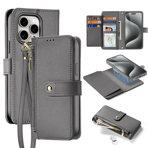 Dux Ducis Lawa Bőrtok iPhone 15 Pro - Szürke tok Dux Ducis Lawa Bőrtok iPhone 15 Pro - Szürke tok