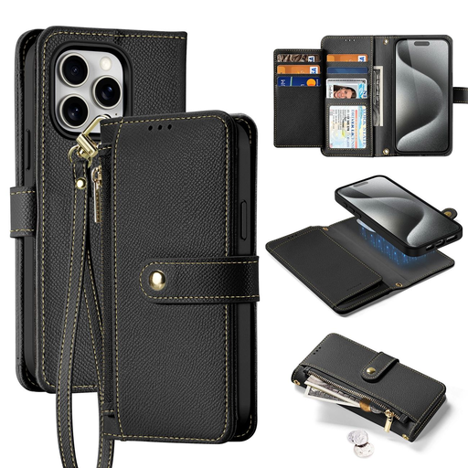 Dux Ducis Lawa bőrtok iPhone 15 Pro - Fekete tok Dux Ducis Lawa bőrtok iPhone 15 Pro - Fekete tok