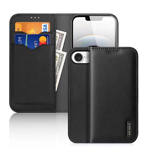 Dux Ducis Hivo iPhone 16e Fliptok és RFID védelemmel - Fekete tok Dux Ducis Hivo iPhone 16e Fliptok és RFID védelemmel - Fekete tok