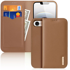 Dux Ducis Hivo iPhone 16e fliptok RFID védelemmel - Barna tok