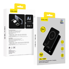 Blavec Power Bank 5000mAh BJ02 Ultra Slim 7,8mm - Typ C - 22,5W mágneses Magsafe 3 az 1-ben (PBBJ02-MC5B) fekete