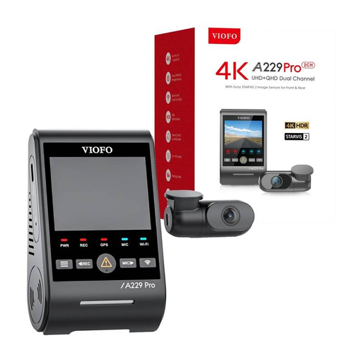 VIOFO A229 Pro 2CH Autós kamera 4K + 2K WiFi, GPS