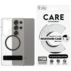 CARE by PanzerGlass Feature Fekete Kitámasztós & QI tok Samsung Galaxy S25 Ultra - Átlátszó