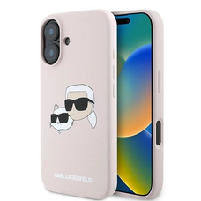 Karl Lagerfeld Heads Print MagSafe iPhone 16 Plus tok - Rózsaszín