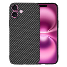  Techsuit - Karbonit SzálasHéj - iPhone 16 Plus - Fekete tok