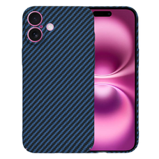  Techsuit - Karbonit SzálasHéj - iPhone 16 Plus - Ciánkék tok