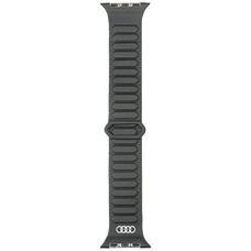 Audi logó műbőr mágneses gyűrű szíj Apple Watch 44/45/46/49 mm - fekete