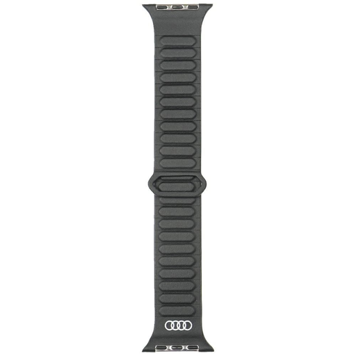 Audi logó műbőr mágneses gyűrű szíj Apple Watch 44/45/46/49 mm - fekete